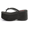 FUNN-33 Plateau Pantoletten Flip-Flop schwarz von DemoniaCult – Ansicht 3