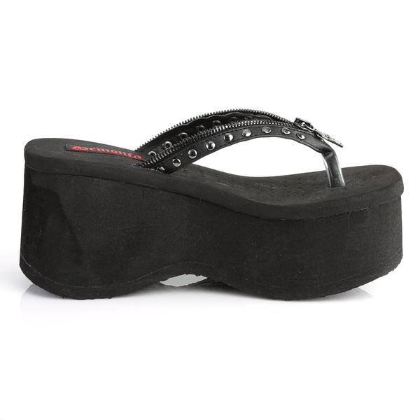 FUNN-33 Plateau Pantoletten Flip-Flop schwarz von DemoniaCult – Ansicht 5