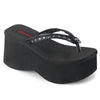 FUNN-33 Plateau Pantoletten Flip-Flop schwarz von DemoniaCult