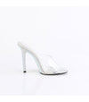 GALA-01DM Pantoletten Silber/Transparent mit Strass | Fabulicious SALE