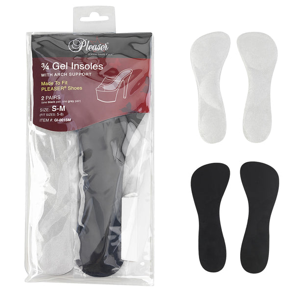 GI-001SM Grau/Schwarz Einlegesohlen EUR 35-38 (2 Paar) | Pleaser