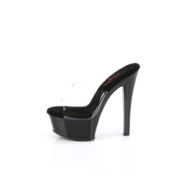 GLEAM-601 - Plateau High Heel Pantoletten - Schwarz von Pleaser – Ansicht 3