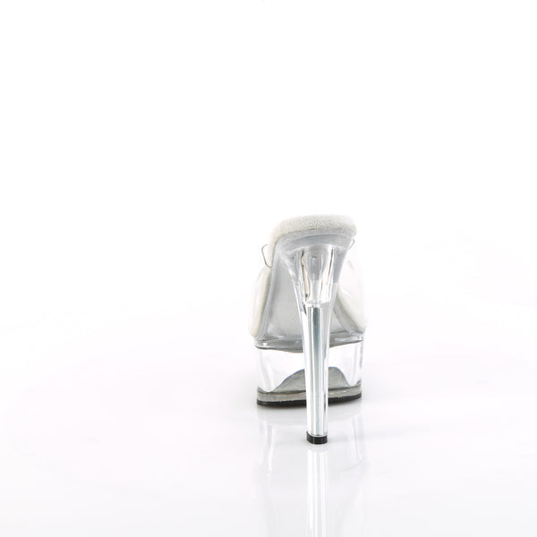 GLEAM-601 - Plateau High Heel Pantoletten - Transparent von Pleaser – Ansicht 4