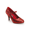GLINDA-50G Mary Janes Pumps Glitter Rot von Funtasma