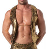 Glitzerweste Herren Gold - Wende-Design mit edlen Ketten | TOF Paris