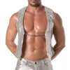 Glitzerweste Herren Silber - Wendeweste mit Ketten-Design | TOF Paris