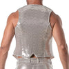 Glitzerweste Herren Silber - Wendeweste mit Ketten-Design | TOF Paris