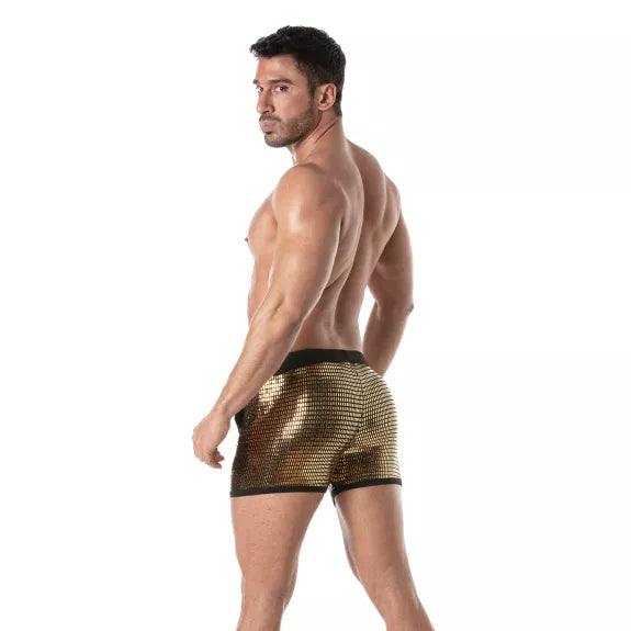 Glitter Shorts Gold - Glänzende Pailletten, TailoRot Fit, Komfort | TOF Paris