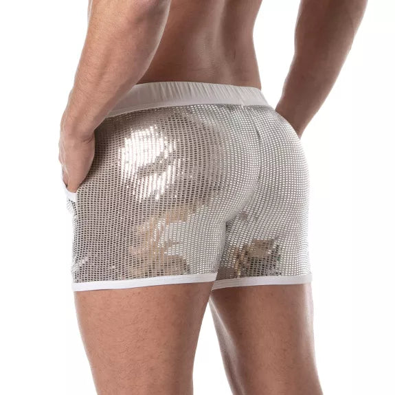 Glitter Shorts Silber - Glänzende Party-Shorts mit Komfort & Style | TOF Paris