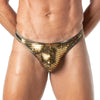 Herren String Gold - Glänzend, elastisch & mit Logo-Bund | TOF Paris