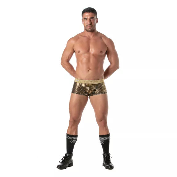 Goldener Herrenboxer mit Glitzereffekt - eng anliegend & komfortabel | TOF Paris