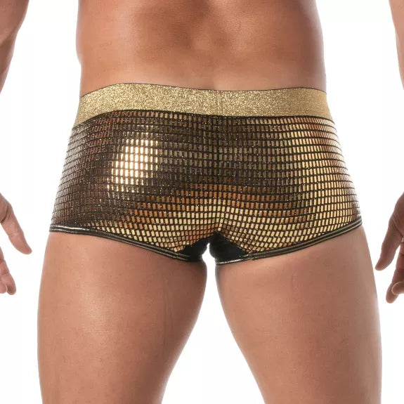 Goldener Herrenboxer mit Glitzereffekt - eng anliegend & komfortabel | TOF Paris
