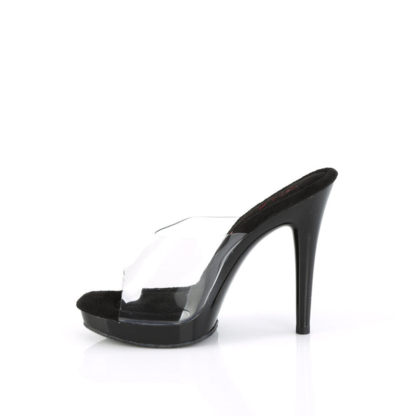GLORY-501 High Heels Sandaletten - Transparent/Schwarz von Fabulicious – Ansicht 3