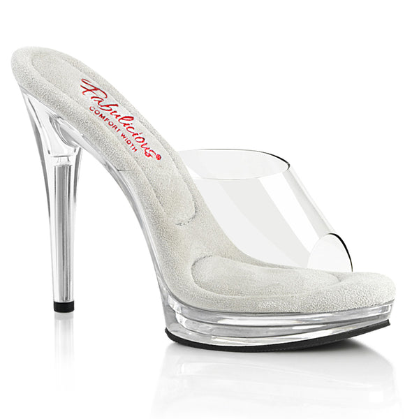 GLORY-501 Plateau Pantoletten Transparent von Fabulicious