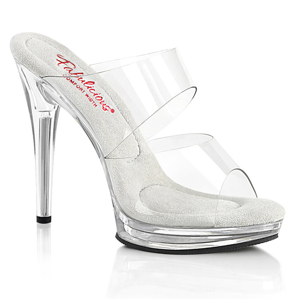 GLORY-502 High Heels Pantoletten - Transparent von Fabulicious
