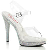GLORY-508DM High Heels Sandaletten - Transparent/Silber von Fabulicious High Heels