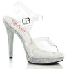 GLORY-508DM High Heels Sandaletten - Transparent/Silber | Fabulicious High Heels SALE