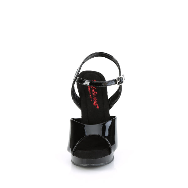 GLORY-509 High Heels Sandaletten - Lack Schwarz | Fabulicious