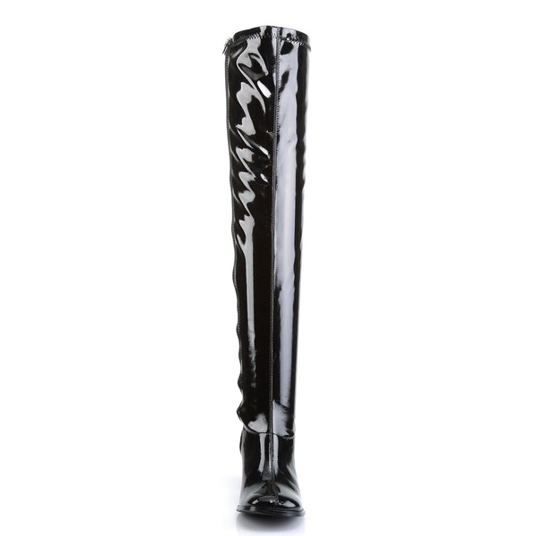 GOGO-3000 Overknee Stiefel Lack Schwarz von Funtasma – Ansicht 2