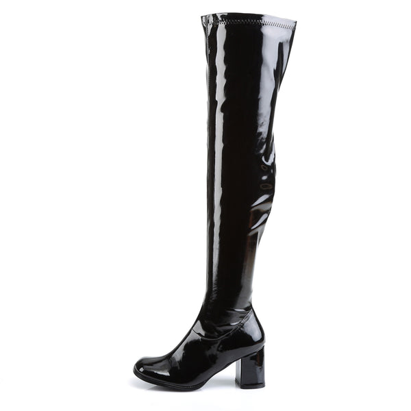 GOGO-3000 Overknee Stiefel Lack Schwarz von Funtasma – Ansicht 3