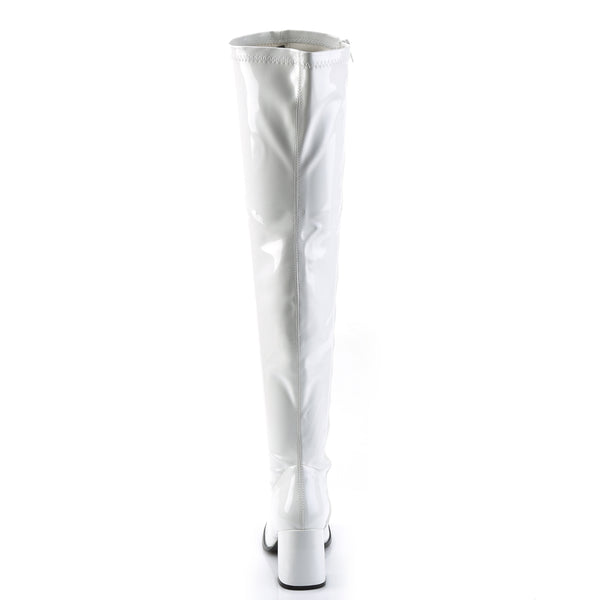 GOGO-3000 Overknee Stiefel Lack Weiß von Funtasma – Ansicht 4