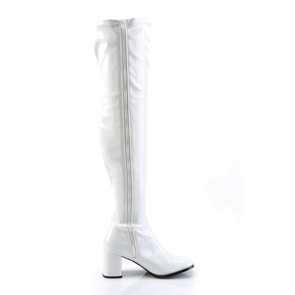 GOGO-3000 Overknee Stiefel Lack Weiß von Funtasma – Ansicht 5