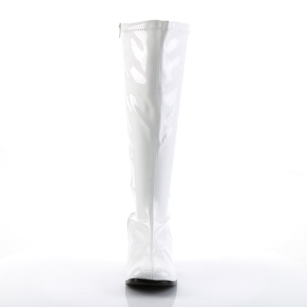GOGO-300X Weitschaft Stiefel Weiß Lack von Funtasma – Ansicht 2