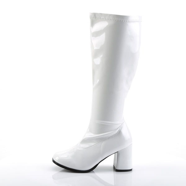 GOGO-300X Weitschaft Stiefel Weiß Lack von Funtasma – Ansicht 3