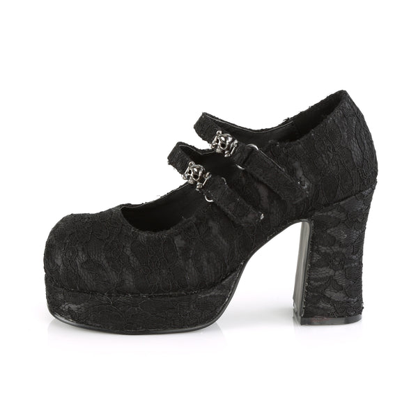 GOTHIKA-09 Plateau Pump Mary Janes Soitze schwarz von DemoniaCult – Ansicht 3