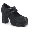 GOTHIKA-09 Plateau Pump Mary Janes Soitze schwarz von DemoniaCult