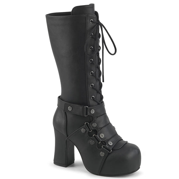 GOTHIKA-152 Plateau Stiefel Schwarz Matt von DemoniaCult