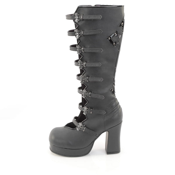 GOTHIKA-160 Plateau Stiefel Schwarz Matt von DemoniaCult – Ansicht 3