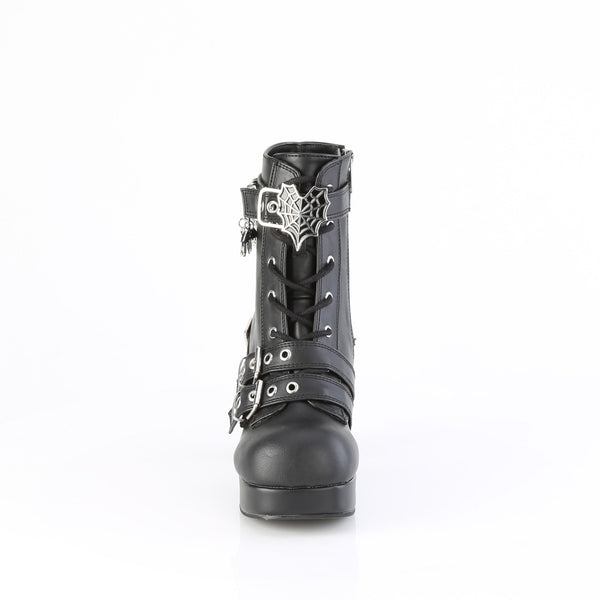 GOTHIKA-66 Plateau Stiefeletten - Schwarz Matt von DemoniaCult – Ansicht 2