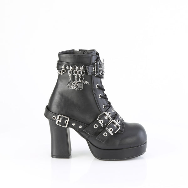 GOTHIKA-66 Plateau Stiefeletten - Schwarz Matt von DemoniaCult – Ansicht 5