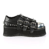 GRAVEDIGGER-03 Plateau Schuh schwarz Schnallen und Nieten Gothic von DemoniaCult – Ansicht 5