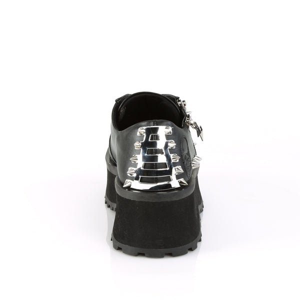 GRAVEDIGGER-04 Plateau Schuh schwarz Schnürung Nieten Gothic von DemoniaCult – Ansicht 4