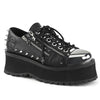 GRAVEDIGGER-04 Plateau Schuh schwarz Schnürung Nieten Gothic von DemoniaCult