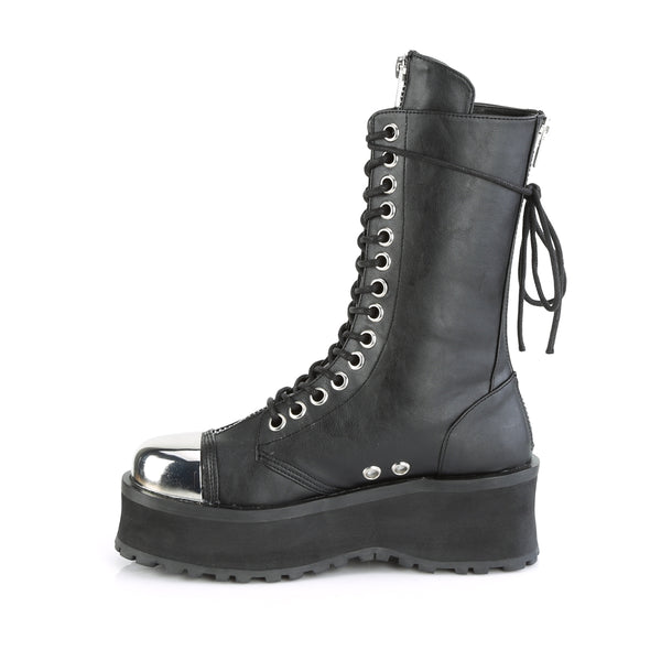 GRAVEDIGGER-14 Plateau Stiefel Schnürung schwarz von DemoniaCult – Ansicht 3