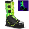 GRAVEDIGGER-255 Plateau Stiefel grün fluroszierend Schnallen von DemoniaCult