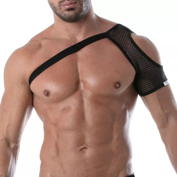 Schulter Harness Mesh-Design - Transparenter, moderner Look, Schwarz | TOF Paris