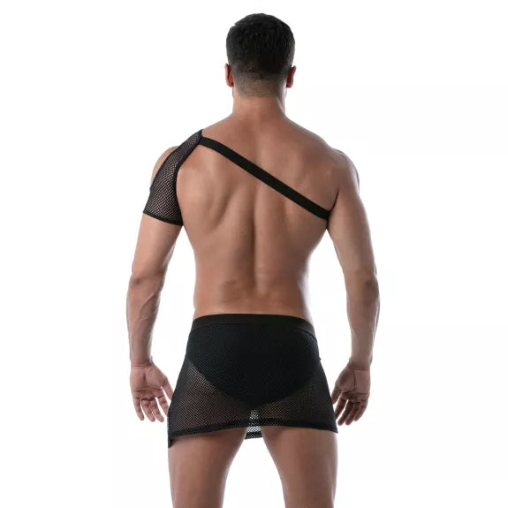 Schulter Harness Mesh-Design - Transparenter, moderner Look, Schwarz | TOF Paris