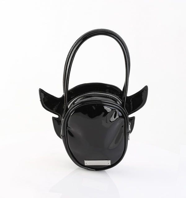 HB-112 Handtasche Teufelskopf Schwarz/Rot Lack von DemoniaCult – Ansicht 4