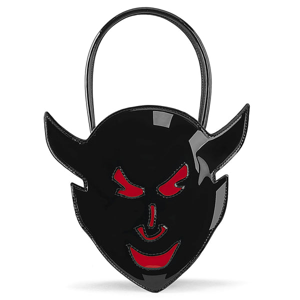 HB-112 Handtasche Teufelskopf Schwarz/Rot Lack von DemoniaCult