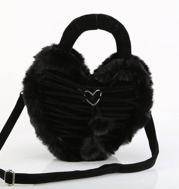 HB-631 Handtasche Herz Schwarz von DemoniaCult – Ansicht 2