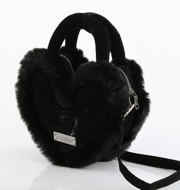 HB-631 Handtasche Herz Schwarz von DemoniaCult – Ansicht 5