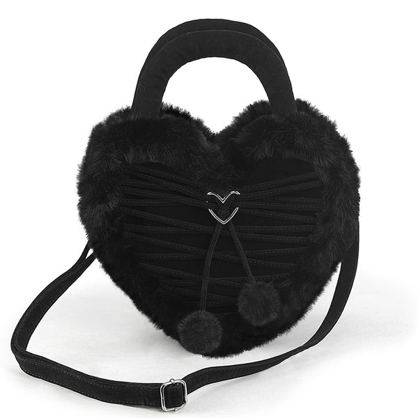 HB-631 Handtasche Herz Schwarz von DemoniaCult