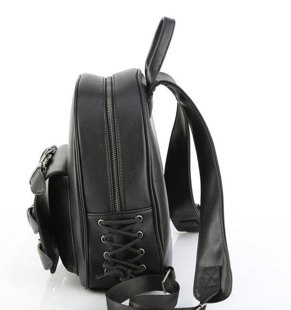 HB-675 Rucksack mit Herzdetails Schwarz von DemoniaCult – Ansicht 3