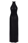 Sinnliches schwarzes Onyx Twin-Slit Maxi-Kleid von Noir Handmade – Ansicht 2