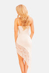 Ecrufarbenes verführerisches Chemise mit eleganter floraler Spitze von Kalimo – Ansicht 4