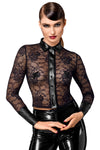 Romantisches schwarzes Noirelle Spitzen-Buttonshirt von Noir Handmade – Ansicht 6